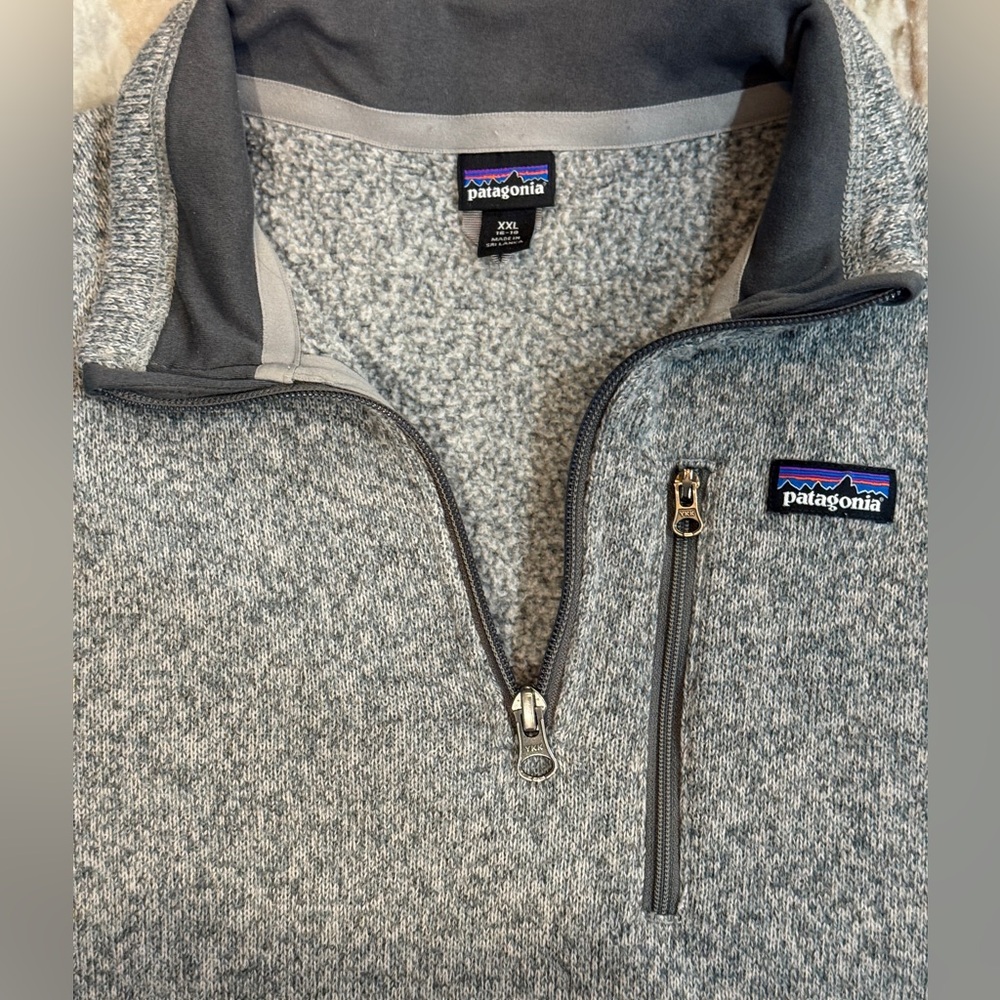 Boys PATAGONIA Better Sweater 1/4 zip pullover- stone wash. Size XXL 16/18 - Picture 4 of 7